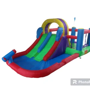 The multi-colored water slide