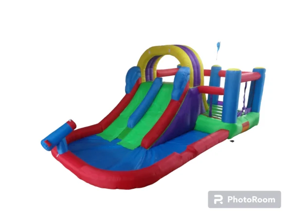 The multi-colored water slide
